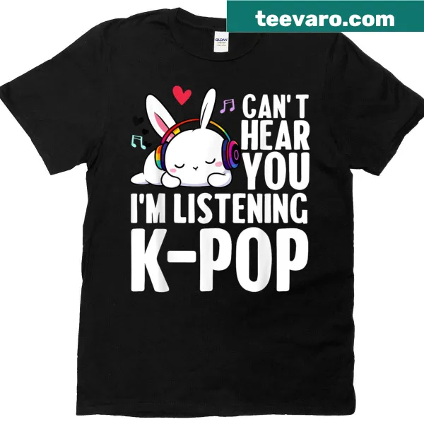 Cute sleeping rabbit t-shirt with K-pop themed text