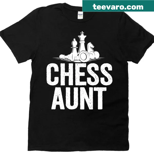 Typographic Chess Aunt t-shirt for chess lovers