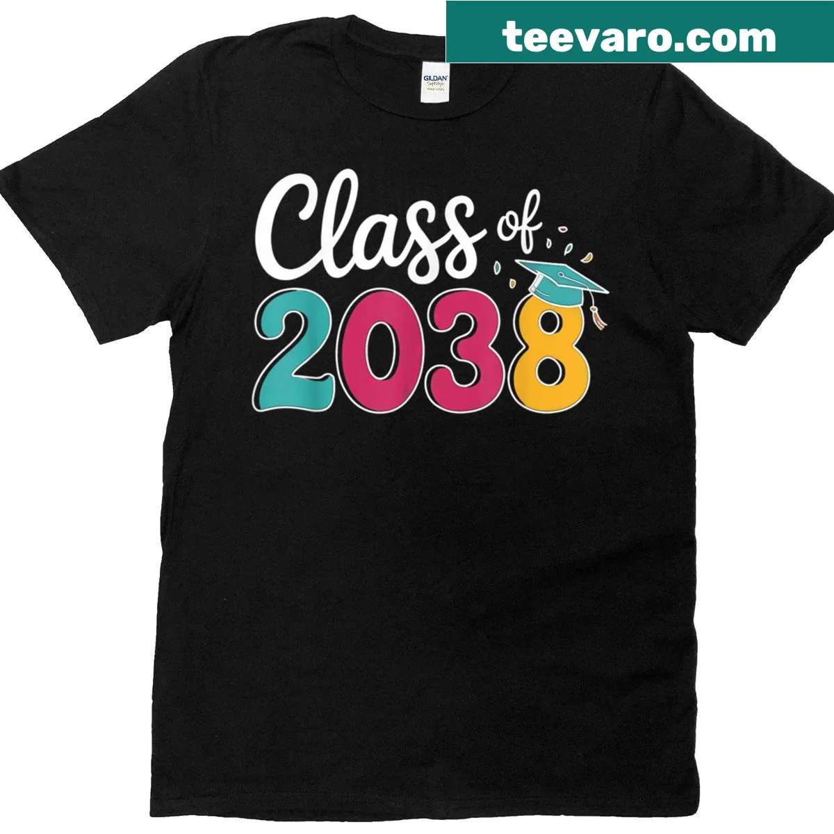 T-shirt featuring 'Class of 2038' for kids with a fun design — on a men's t-shirt