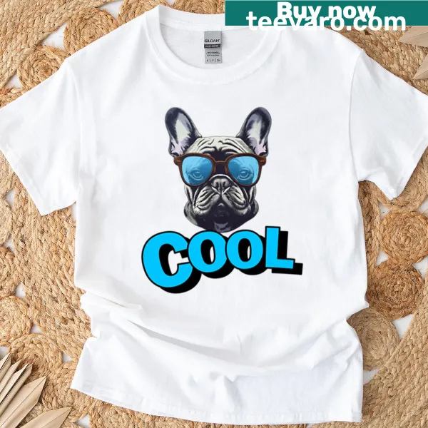 Cartoon dog graphic on a fun t-shirt for dog lovers
