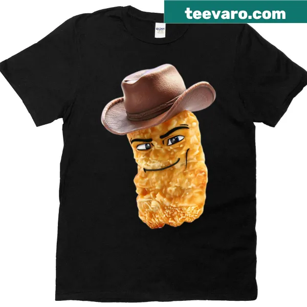 Cowboy potato meme graphic on oversized t-shirt