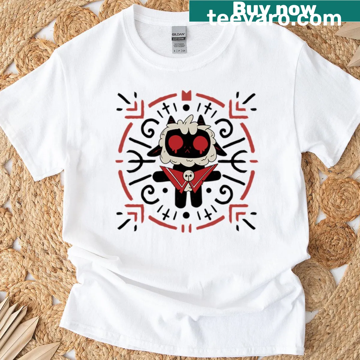 Magic circle graphic from Cult Of The Lamb on a tee — on a men's t-shirt