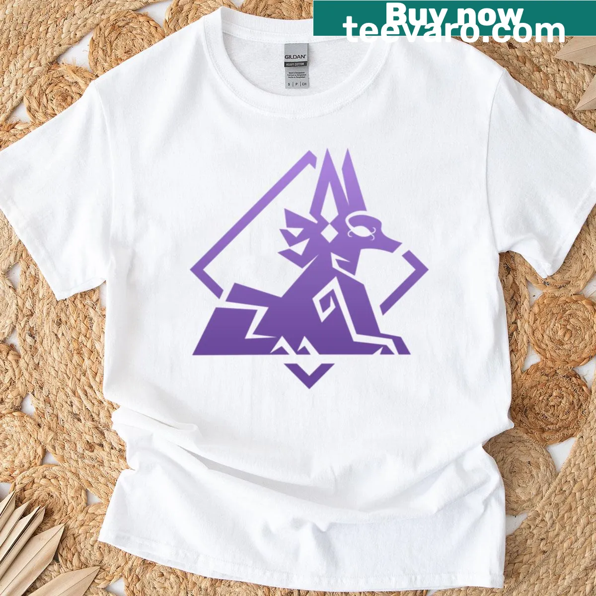 Cyno logo design from Genshin Impact on an oversized T-shirt — on a men's t-shirt