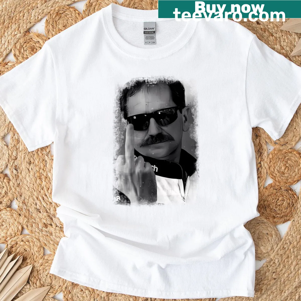 Vintage distressed T-shirt honoring Dale Earnhardt — on a men's t-shirt
