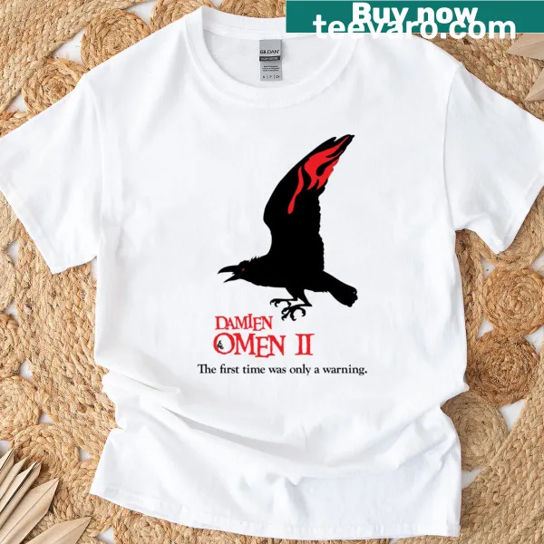 Damien Omen II graphic on T-shirt