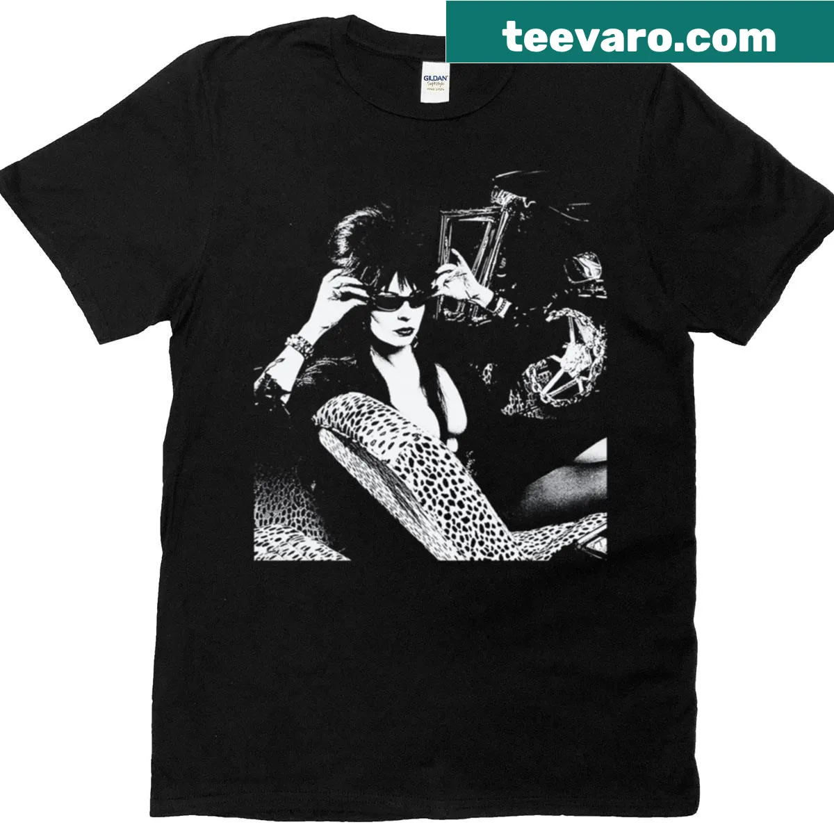 Vintage-inspired horror-themed t-shirt with 80s aesthetic — on a men's t-shirt