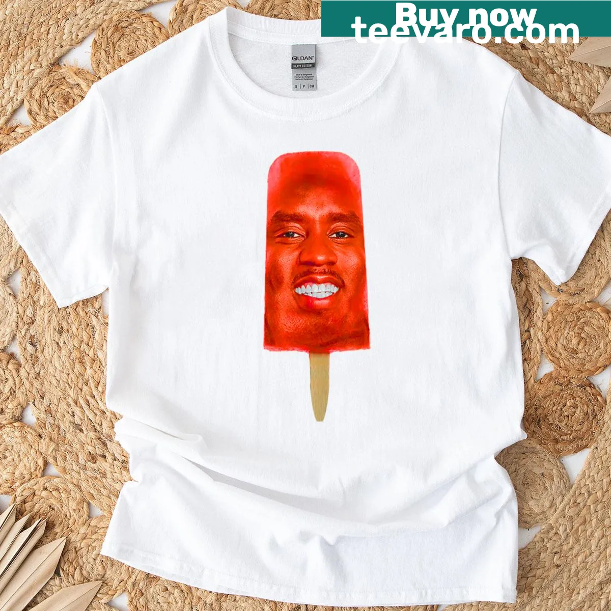 Cute typography design saying 'Ddy Pops' on a red t-shirt — on a men's t-shirt