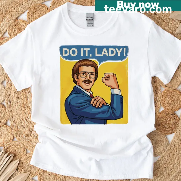 Funny meme t-shirt with playful typography for women.