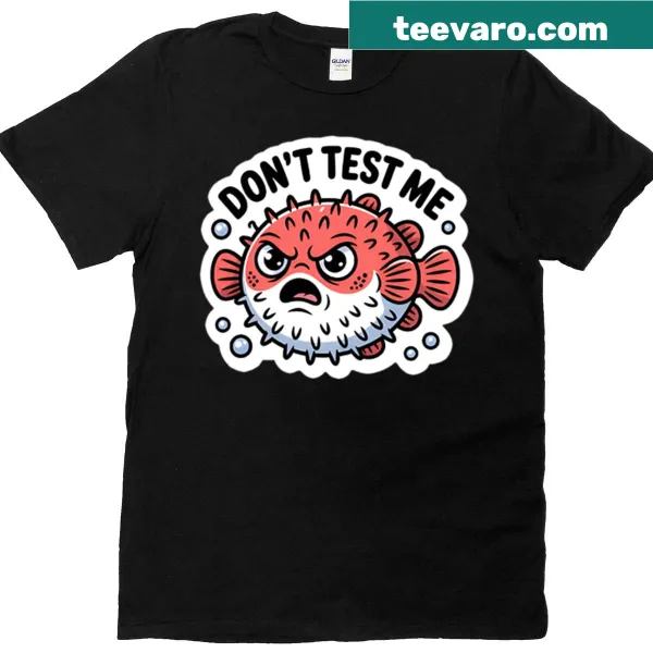 Funny pufferfish graphic on oversized T-shirt