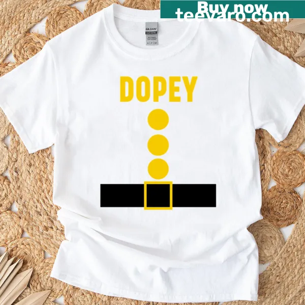 Halloween T-shirt featuring an illustration of a dopey dwarf