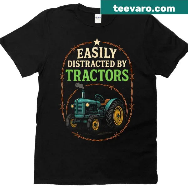 Vintage t-shirt with humorous tractor distraction text