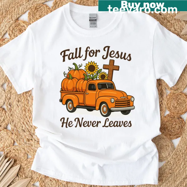 Inspirational Christian T-shirt with 'Fall For Jesus' message