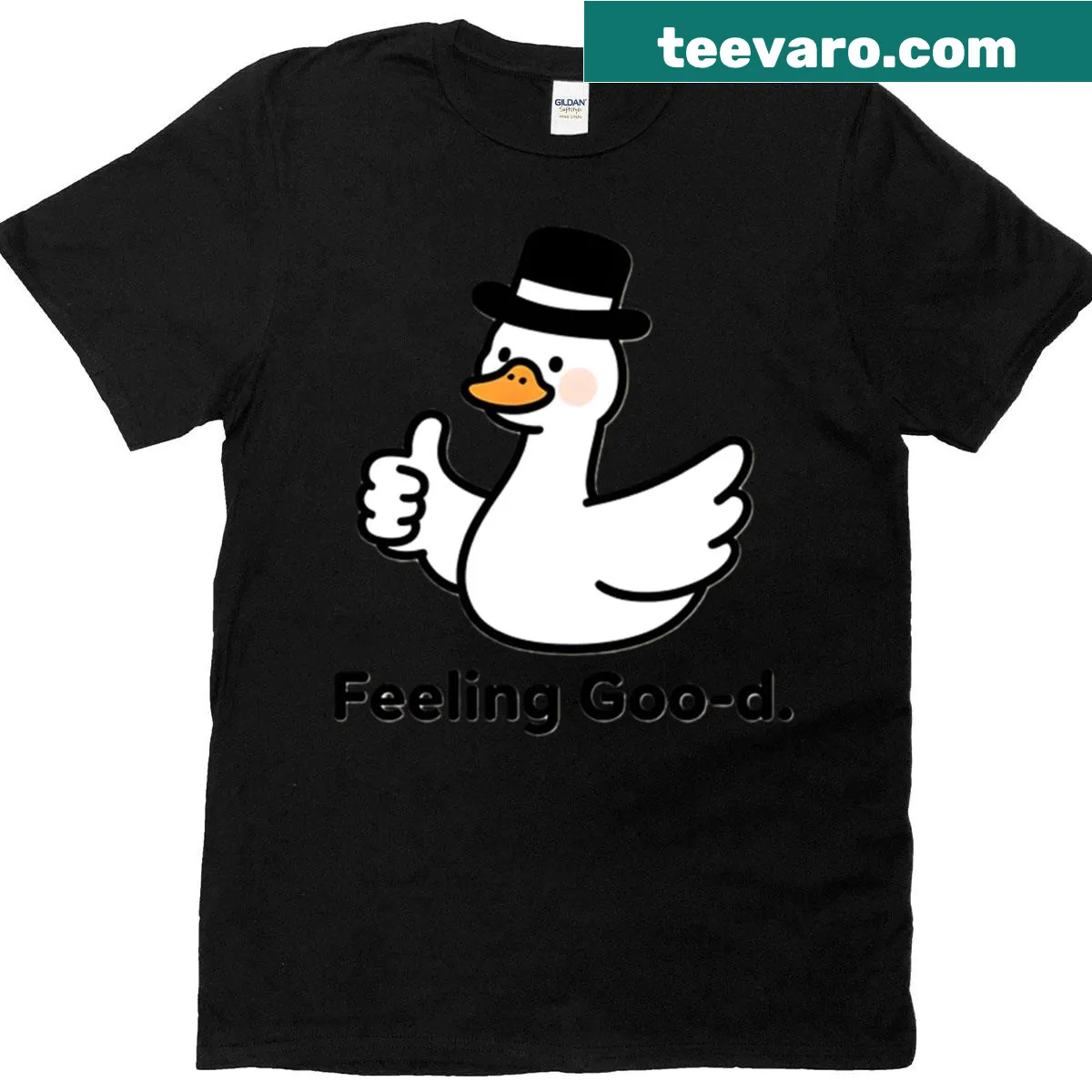Oversized T-shirt with a playful 'Feeling Goo-d' graphic — on a men's t-shirt
