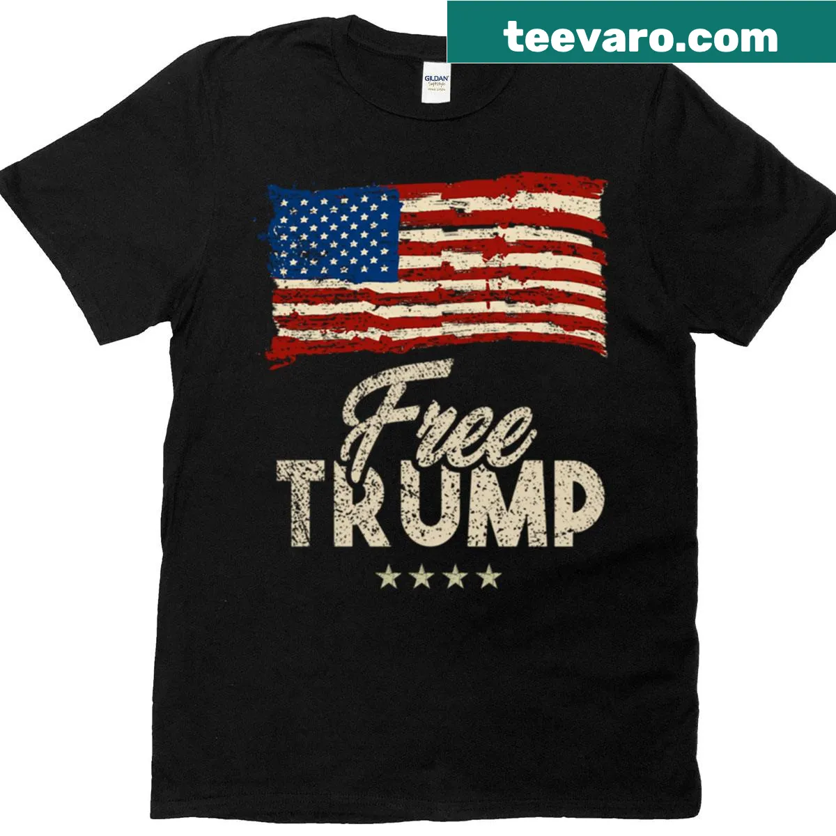 Oversized Free Donald Trump t-shirt — on a men's t-shirt