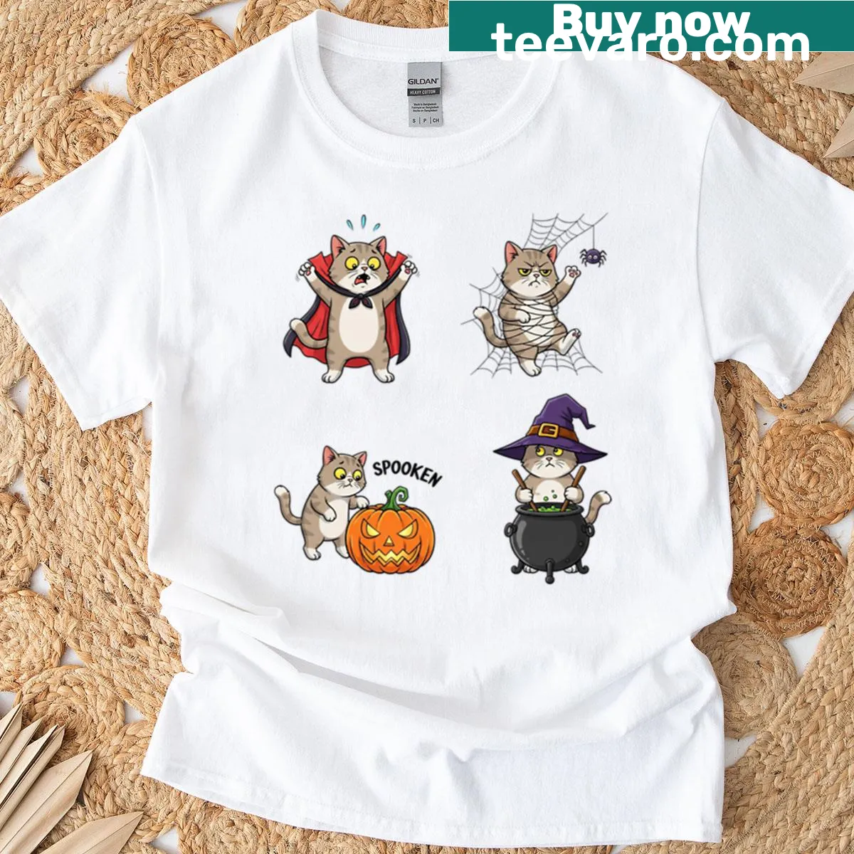 Humorous cat graphic t-shirt showcasing feline charm — on a men's t-shirt
