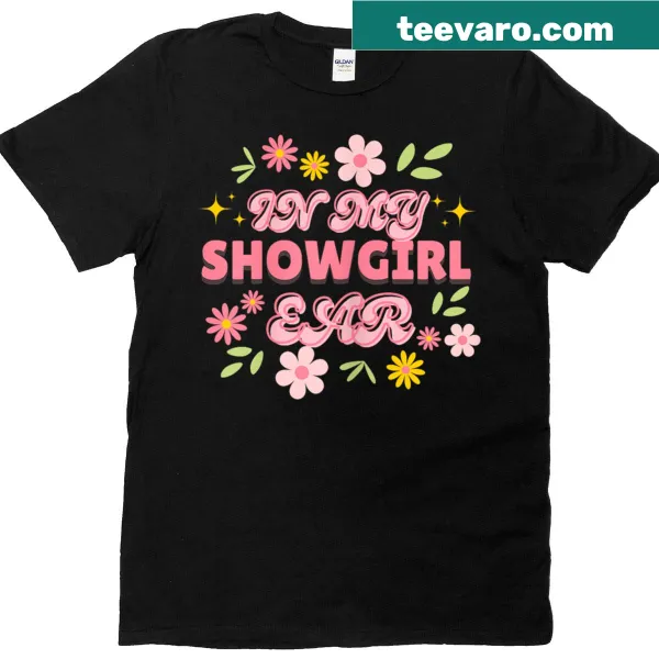Floral retro showgirl themed graphic t-shirt