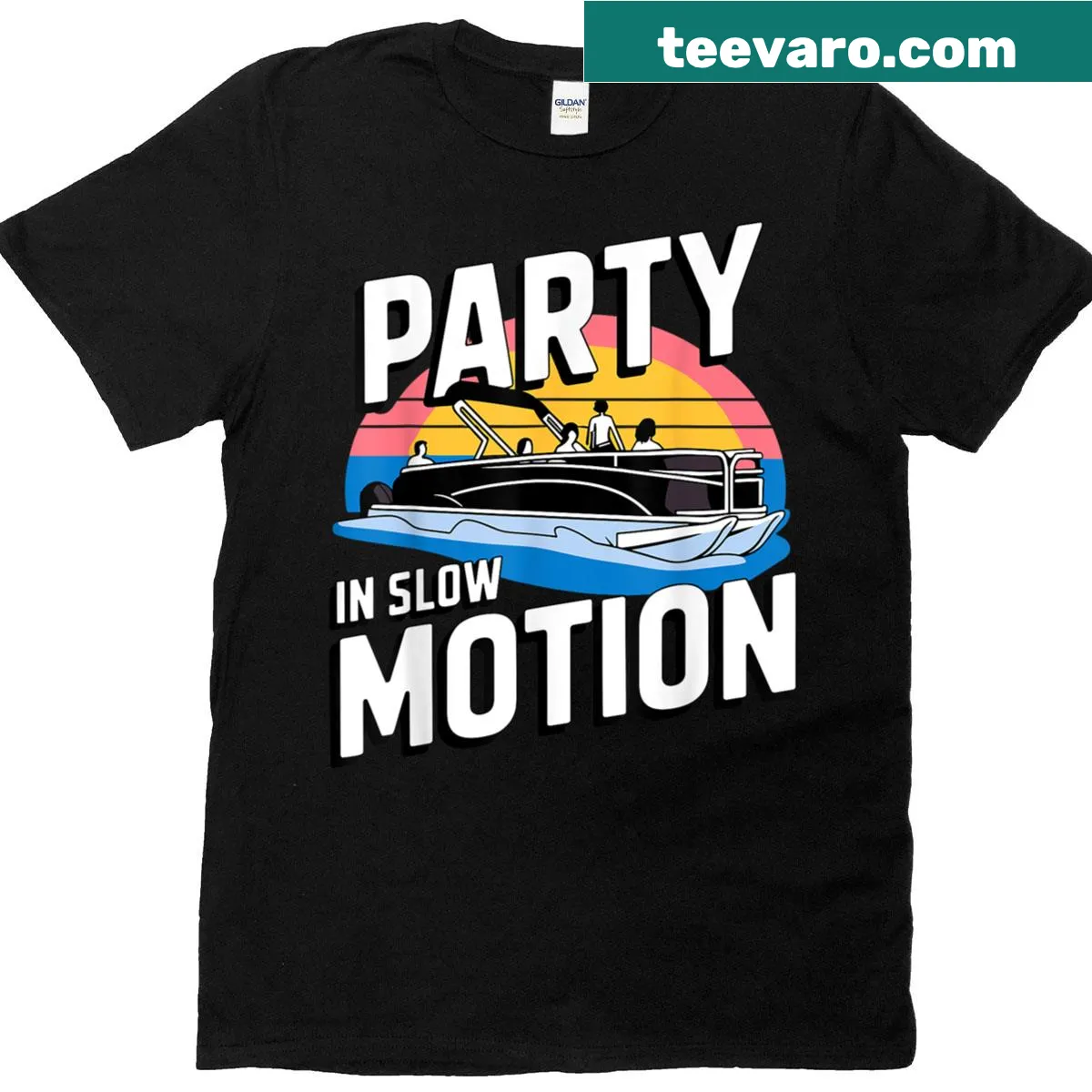 Humorous pontoon captain graphic t-shirt for boat owners — on a men's t-shirt