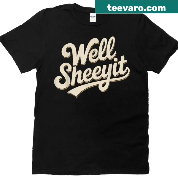 Sarcastic quote T-shirt with the phrase 'Well Sheeyit'