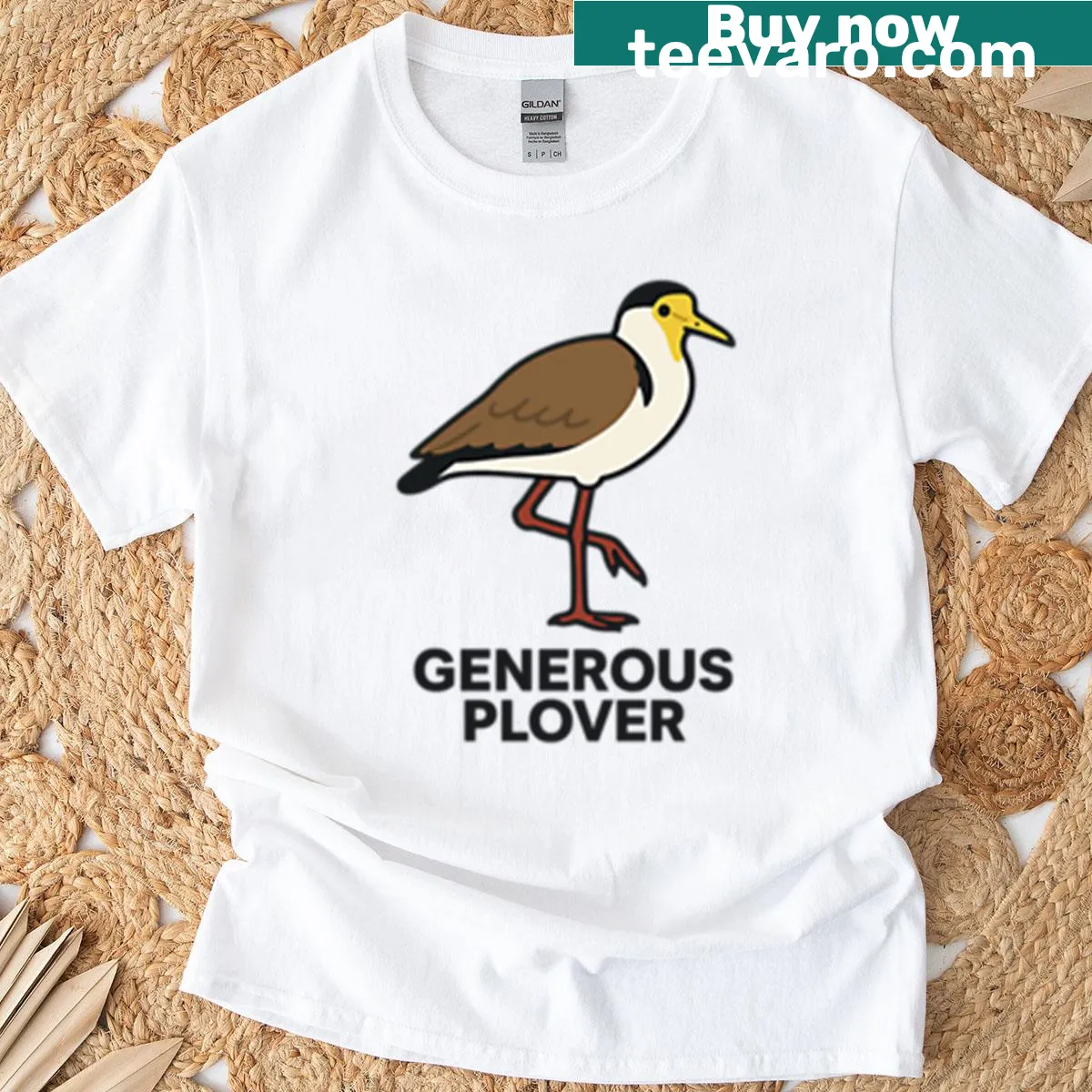 Illustration of the Spur-winged Plover bird on a t-shirt — on a men's t-shirt