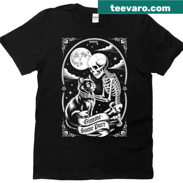 Charming t-shirt featuring a cute cat graphic and playful saying.
