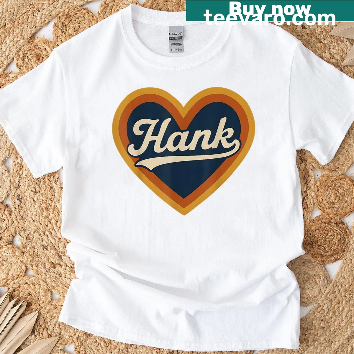 Retro heart graphic honoring Hank Williams country music T-shirt — on a men's t-shirt