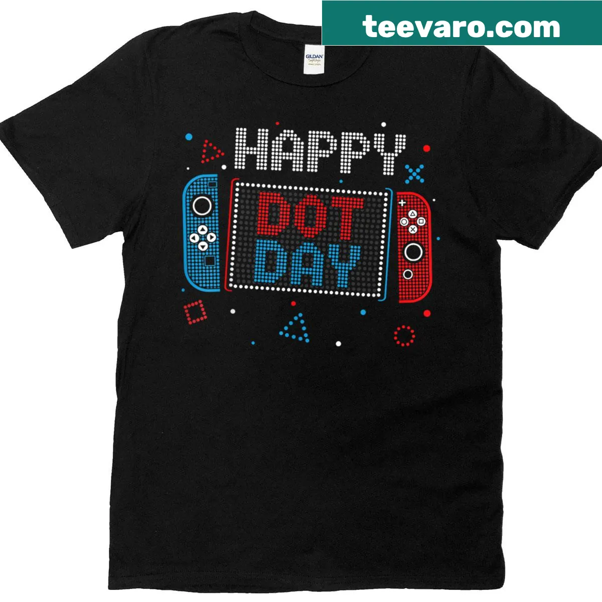 Dot Day shirt featuring a creative graphic for educators and students — on a men's t-shirt