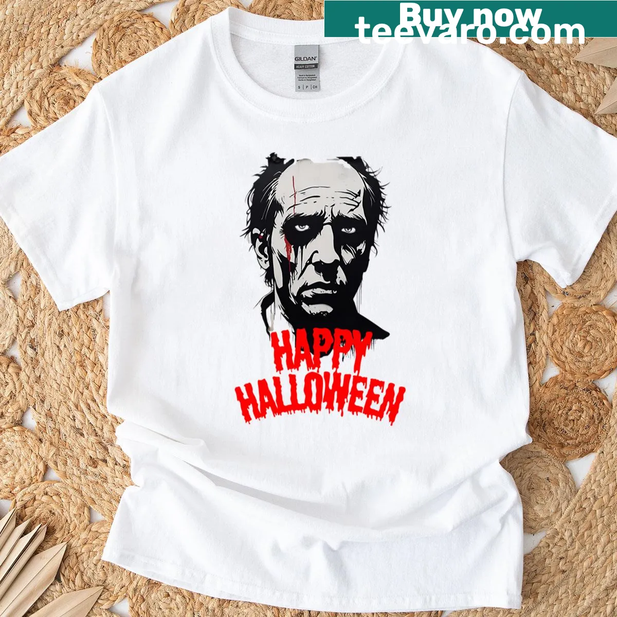 Fun Halloween-themed design on a t-shirt — on a men's t-shirt