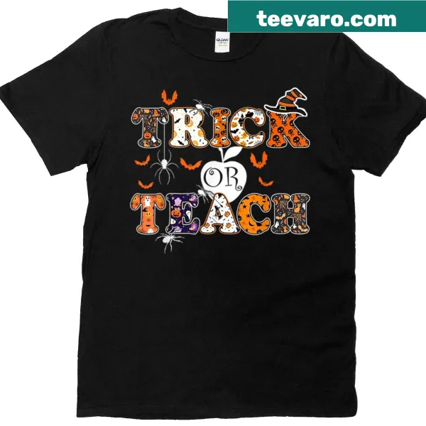 Funny teaching t-shirt with Halloween theme text