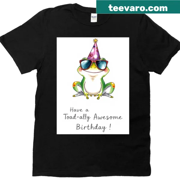 Cute birthday t-shirt with a cartoon toad and balloons