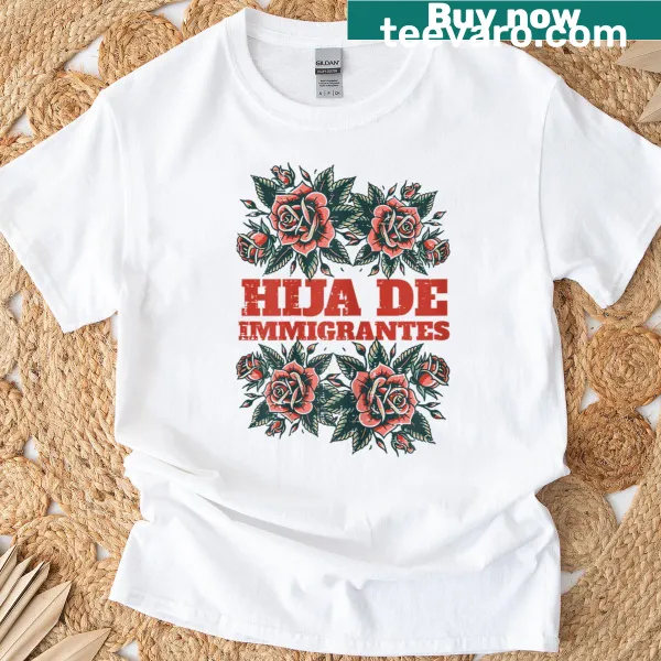 T-shirt for girls celebrating immigrant heritage with roses