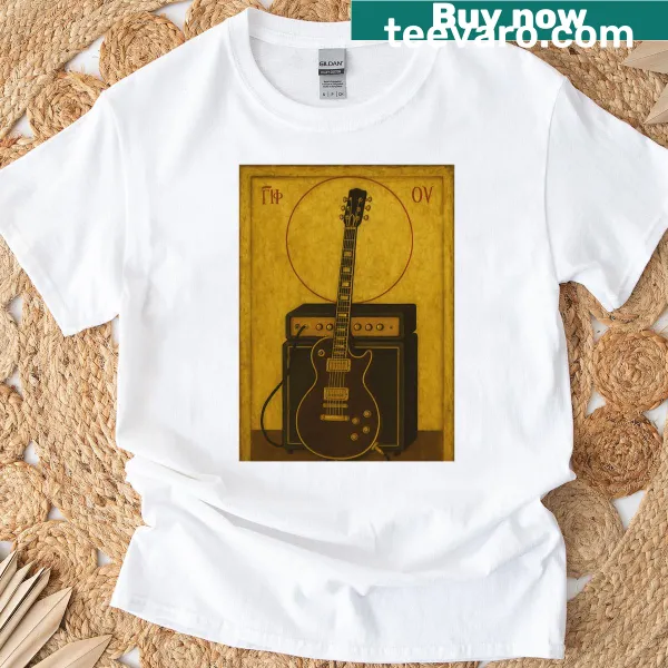 Graphic T-shirt with an electric guitar illustration
