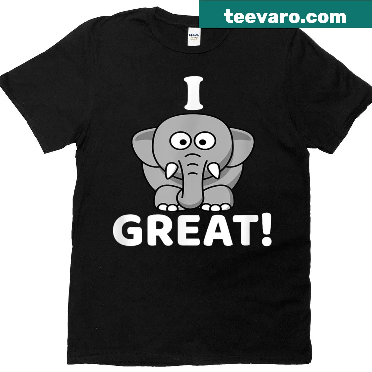 Inspirational T-shirt with the phrase 'I Feel Great' and an elephant — on a men's t-shirt