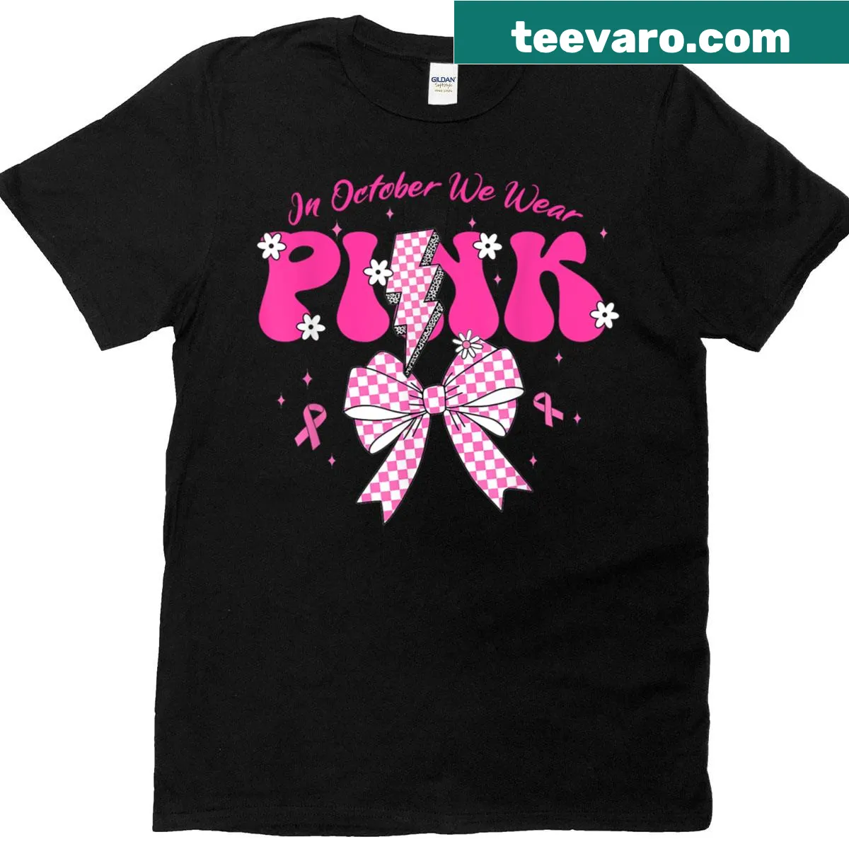 T-shirt with the phrase celebrating Breast Cancer Awareness Month — on a men's t-shirt
