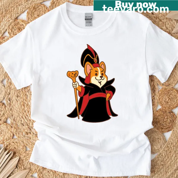 Corgi parody design inspired by Jafar, featuring a whimsical illustration.