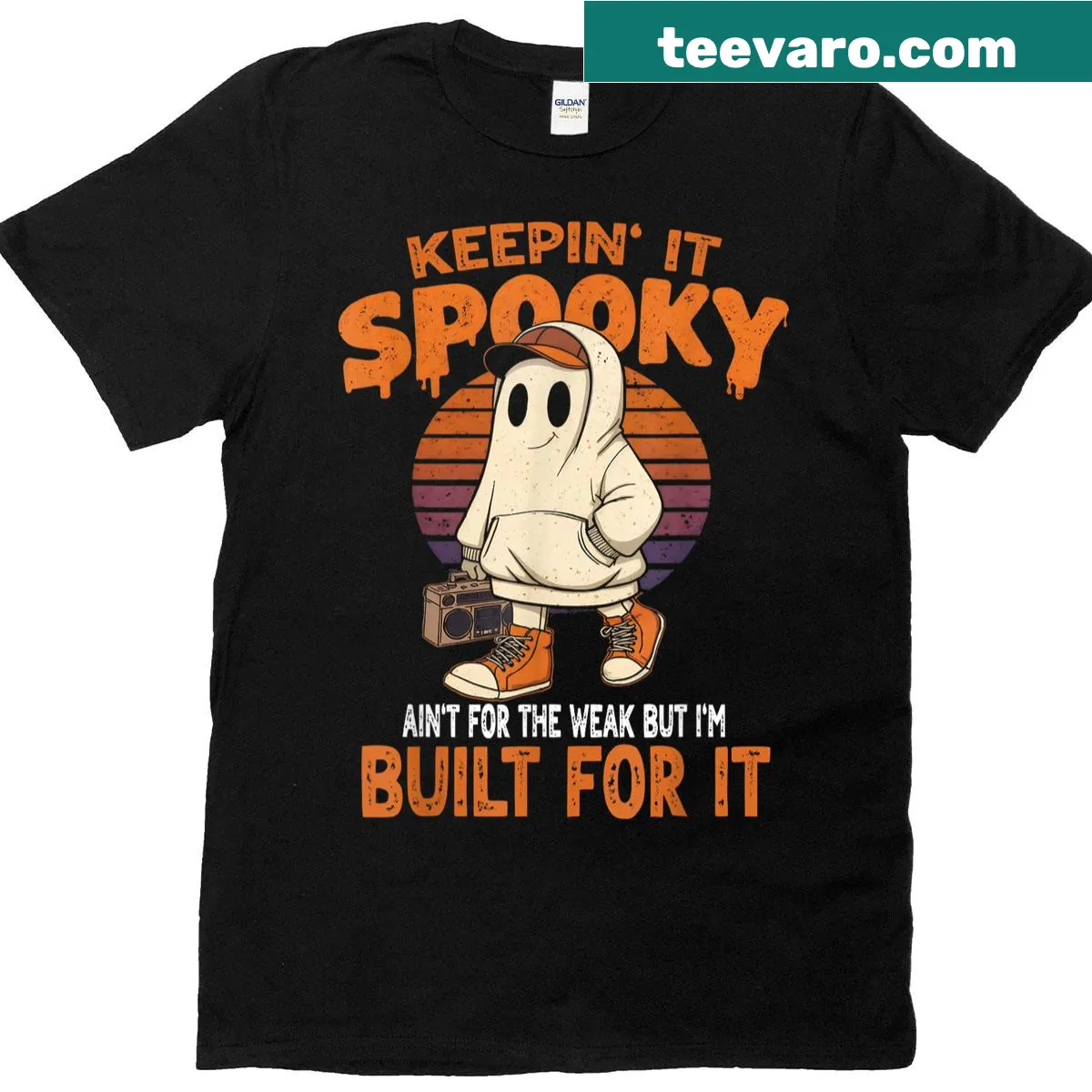 Vintage Halloween t-shirt with spooky statement — on a men's t-shirt
