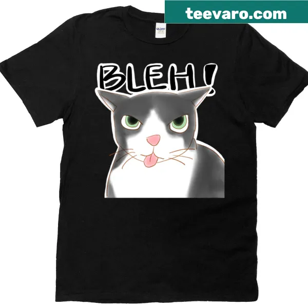Oversized t-shirt featuring a cartoon cat with a funny expression.