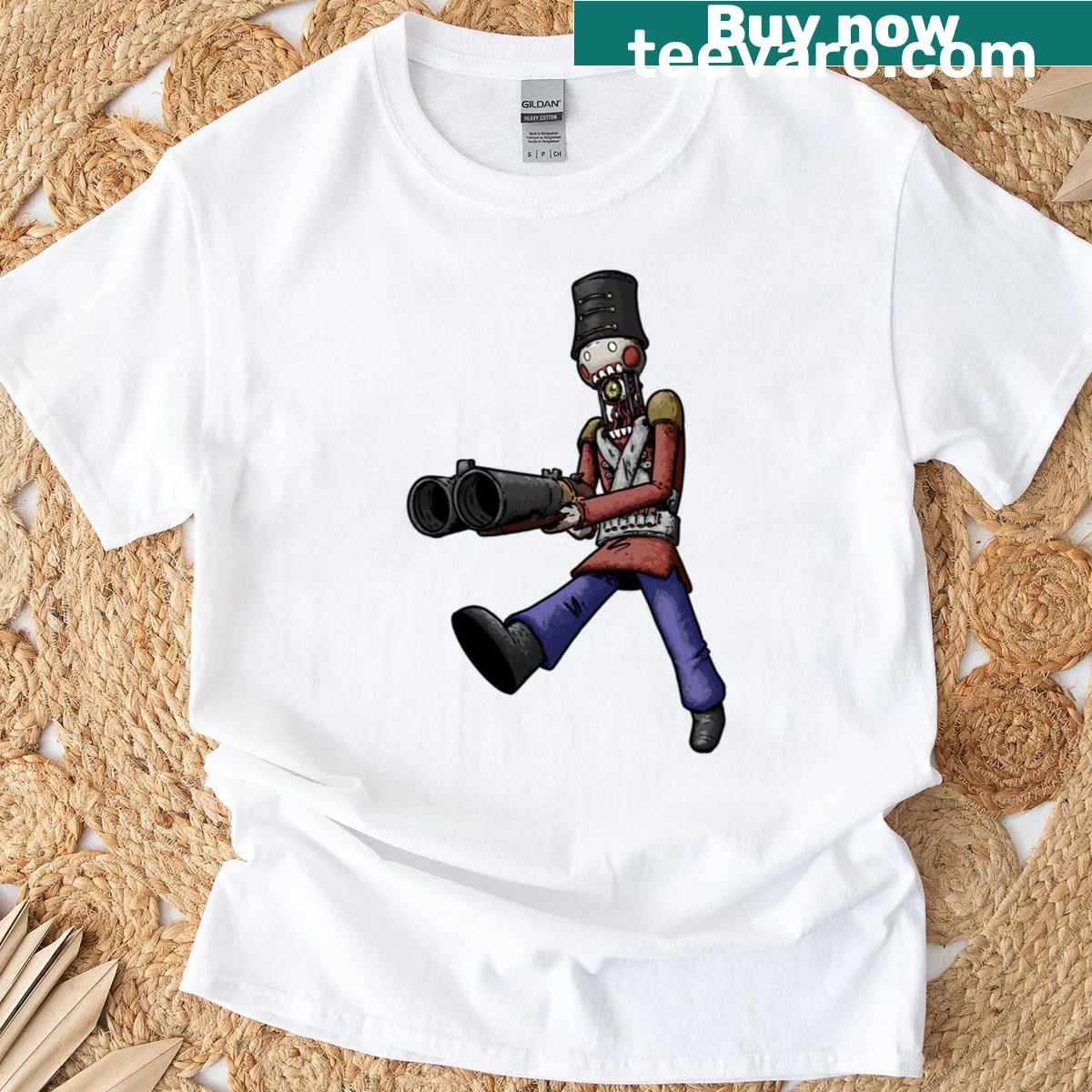 Edgy nutcracker-themed t-shirt with unique graphic — on a men's t-shirt