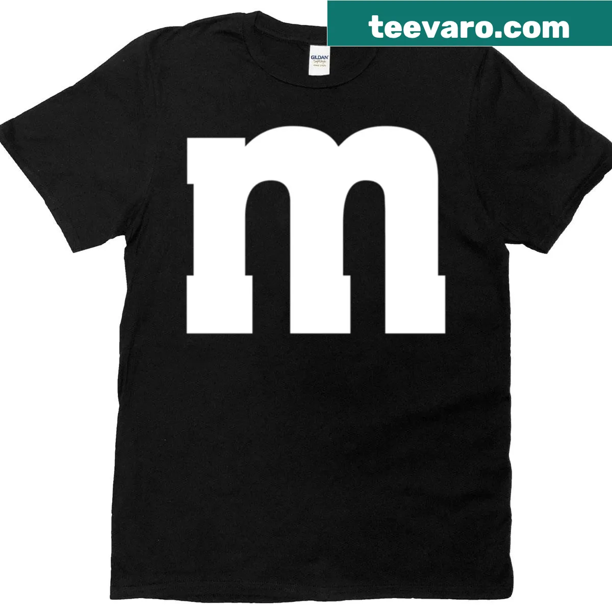 Oversized T-shirt with a large letter 'M' for Halloween — on a men's t-shirt