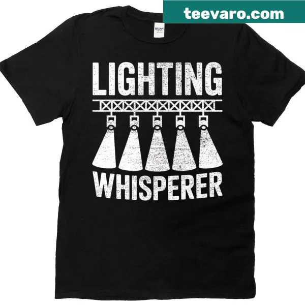 T-shirt celebrating lighting technicians with a detailed tech graphic
