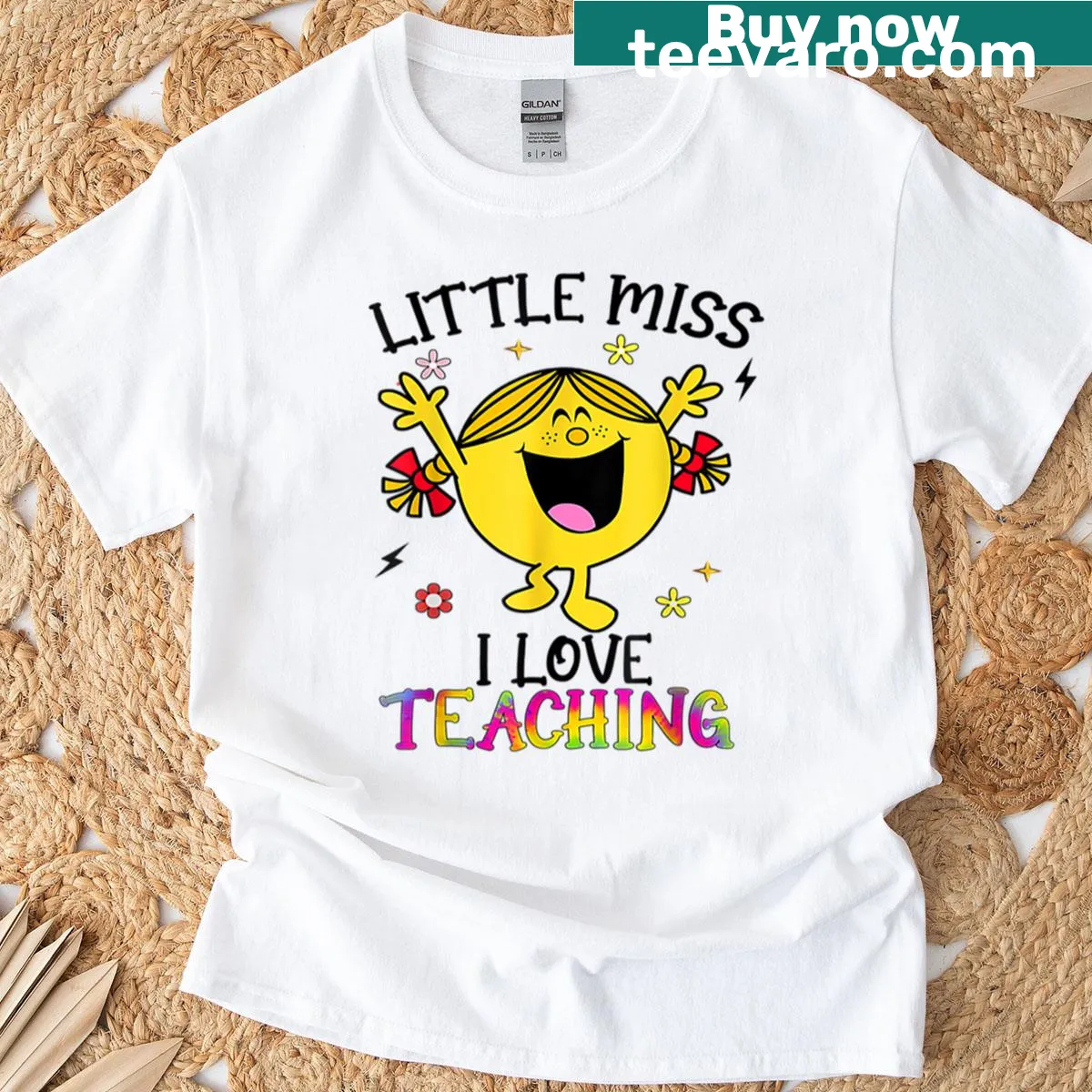 Oversized t-shirt with a cute teaching theme for kids. — on a men's t-shirt