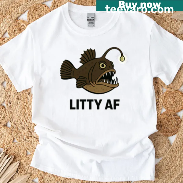 Playful anglerfish illustration, adding humor to marine life themes.