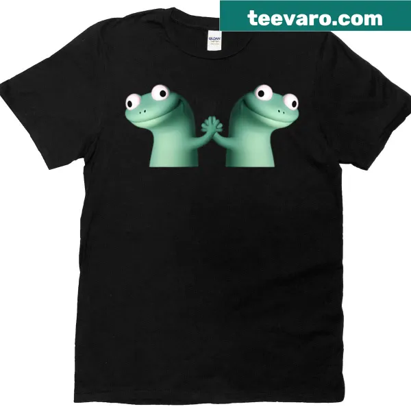 T-shirt with 'Lizards Together' lizard meme design
