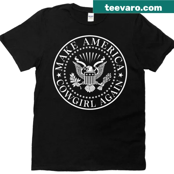 Patriotic cowgirl t-shirt for Fourth of July celebrations