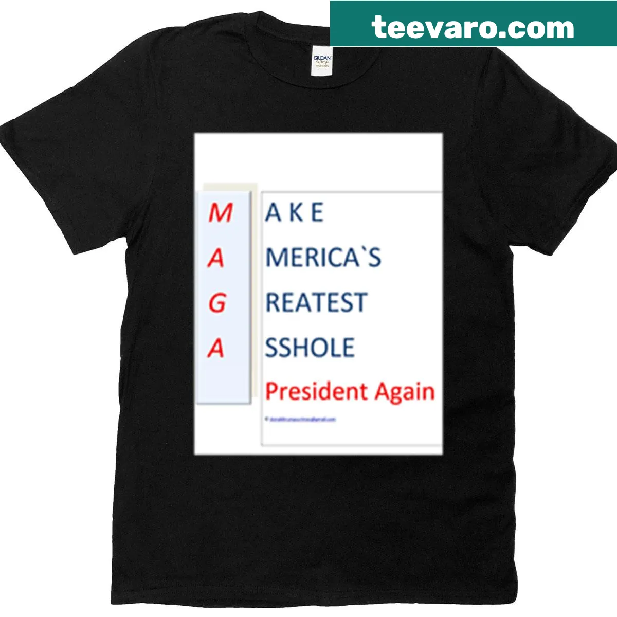 Provocative text graphic T-shirt about political humor — on a men's t-shirt