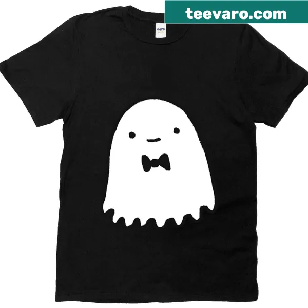 Illustrated T-shirt featuring a playful ghost character