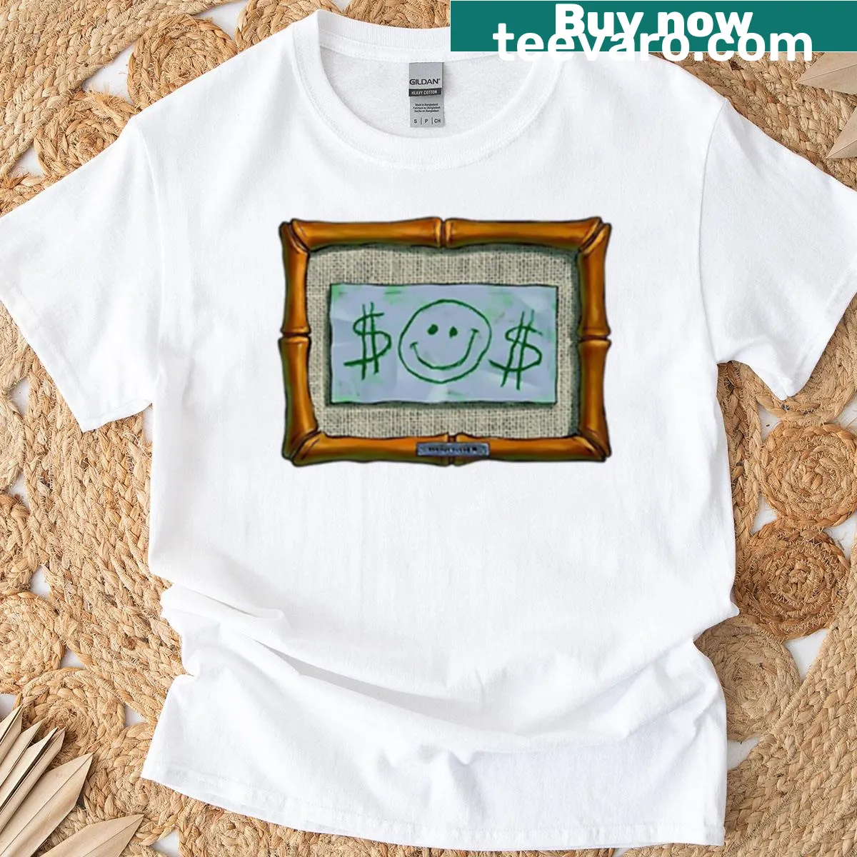 T-shirt featuring Mr. Krabs and his first dollar illustration — on a men's t-shirt