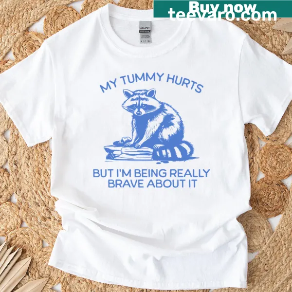 Oversized t-shirt featuring a funny raccoon graphic and humorous text