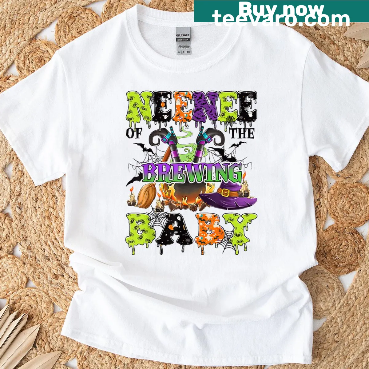 Cute Halloween-themed baby shower t-shirt for moms — on a men's t-shirt