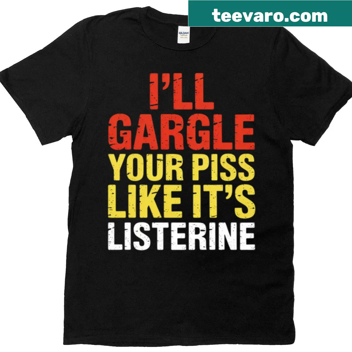 Adult humor t-shirt with edgy, inappropriate meme text — on a men's t-shirt