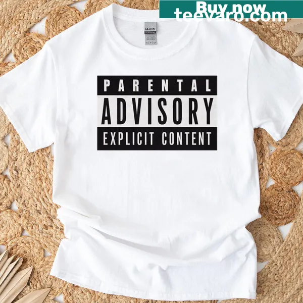 Funny oversized t-shirt with Parental Advisory text